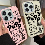 Cute Sun Dog Phone Case Compatible for IPhone 11 12 13 Pro 14 15 7 8 Plus SE 2020 XR X XS Max Shockproof Large Hole All-Inclusive Protective Casing
