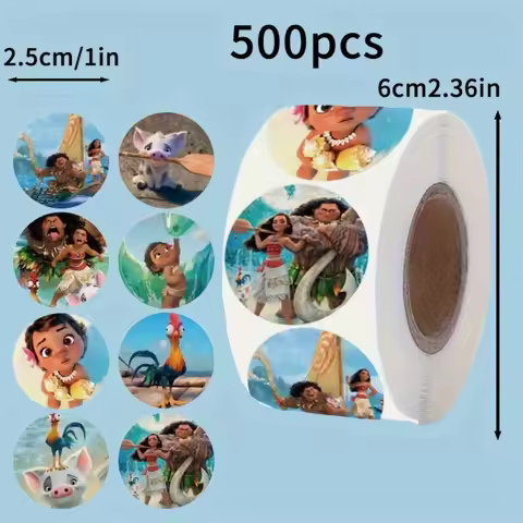 500pcs,Moana Theme,roll Stickers,creative Sand Sculpture Stickers,cartoon Fun DIY Decorative Sticker