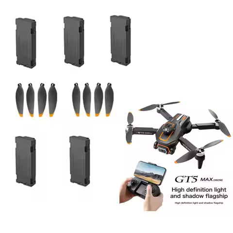 GT5 RC Drone 3.7V 800Mah Battery/Propeller GT5 MAX Drone Battery GT5 Brushless Drone Battery Blades 