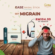 Gritz Ease Combo Set | Ease Nasal Stick + Lanyard + Peppermint Essential Oil | Instant Refresh & Hea