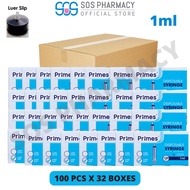 Aros/Primes Disposable Syringe Luer Slip 1ml (100Pcs x 32 Boxes) 1 Carton