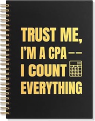 SRWNFOS Trust Me I'm A CPA Lined Spiral Notebook, Funny 160 Pages Ruled Hardcover Notebook, CPA Appr