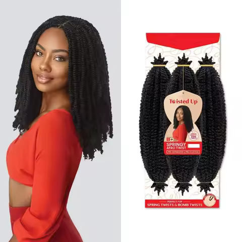 16/24inch Synthetic 3X Springy Short Afro Kinky Curly Crochet Braiding Hair Extensions Soft Natural 