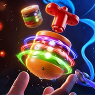 Gyro Toy Luminous Hamburger Battling Top Game With Music Portable Travel Game Interactive O1b6