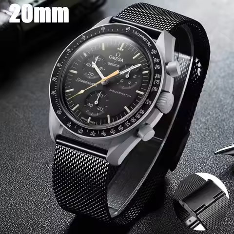 20mm Stianless Steel Strap For Omega X Swatch Joint Moon Swatch Milanese Wirstband Bracelet For Moon