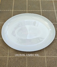 Piring Saji Oval Keramik XXL Fine Porcelain Tebal Sangat Besar Berkualitas Lodor