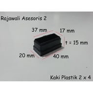 Kaki Plastik Hollow / Kotak / Alas Meja dan Kursi 40 mm x 20 mm