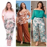 plus size fashion terno set for women ( top and pants )