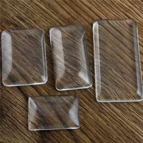 10x50mm 25x50mm 18x25mm 23x33mm 19x38mm 24x48mm Rectangle Flat Back Clear Glass Cabochon, High Quali