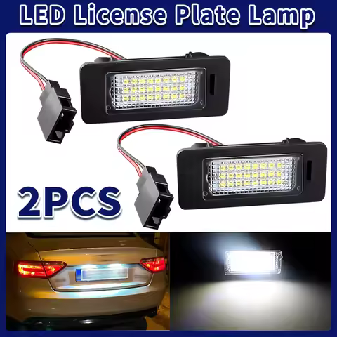 2PCS Car Canbus Error Free LED License Plate Lights white For Audi A1 A3 / A4 S4 B8/ A5 S5 8T / A6 C