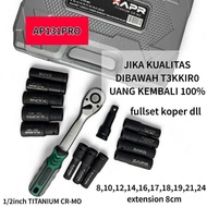 MATA APR AP131 PRO 1⁄2 INCH 72 TEETH RACHET WRENCH WITH 8MM - 24MM TITANIUM CR-MO SOCKET BIT FULLSET