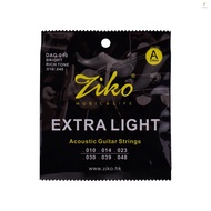 ZIKO DAG-010 Extra Light Acoustic Folk Guitar Strings High Carbon Steel Core Wire Brass Wound Corros