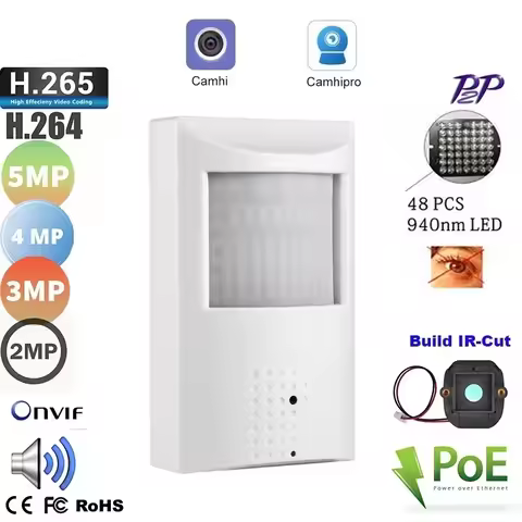 Mini WiFi Camera Invisible Audio 2MP/5MP HD Indoor PIR Style Hidden Security Wireless Night Vision H