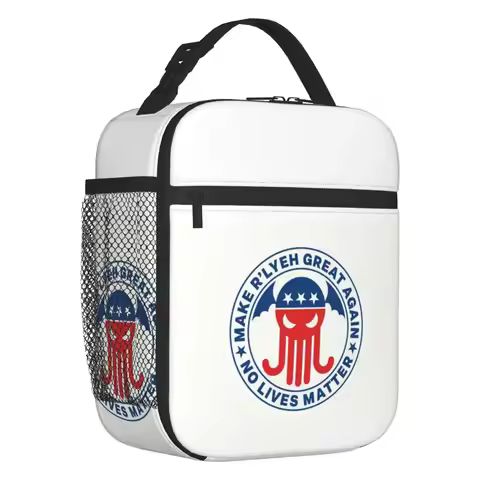 Custom Cthulhu Make R'lyeh Great Again No Lives Matter Lunch Bag Men Women Cooler Warm Insulated Lun