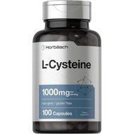 Horbäach L-Cysteine 1000mg | 100 Powder Capsules | Non-GMO, Gluten Free Supplement