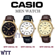 【watch】 CASIO ORIGINAL MTP-V001GL SERIES ANALOG LEATHER BAND MEN WATCH JAM TANGAN LELAKI JAM CASIO MAN WATCHES