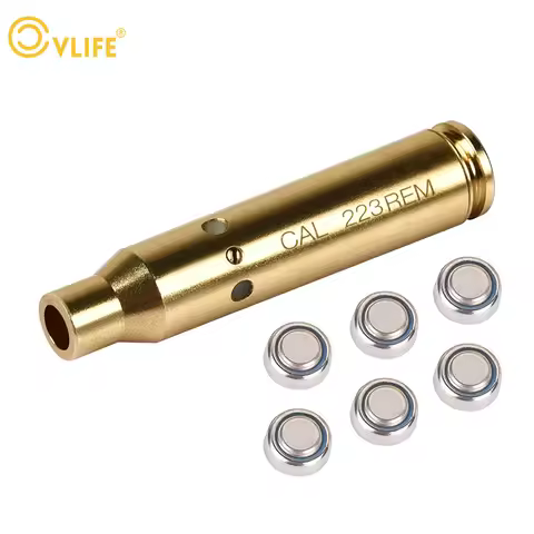 CVLIFE Red Bore Dot Laser Brass Boresight CAL Cartridge Bore Sighter For Scope Hunting Adjustment 22