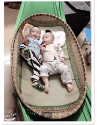 Combo Nôi tre 95cm + chiếu cỏ 55cm (tặng vòng dâu)