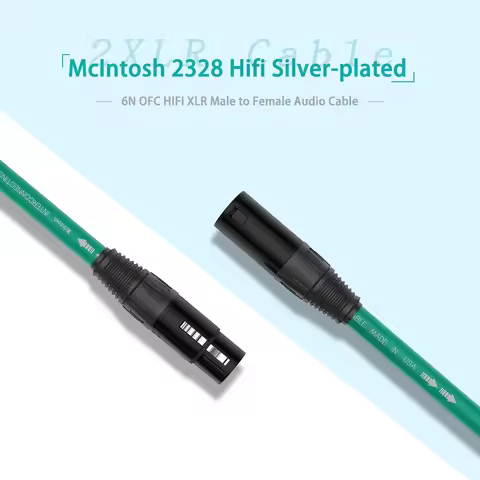 McIntosh 2328 HiFi Silver-Plated 2XLR Cable 6N OFC High Quality XLR Male to Female Audio Cable for H