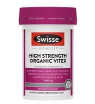 Swisse High Strength Organic Vitex 有機聖潔莓片 1500mg x 60片VITEX (Vitex agnus-castus)聖潔莓（穗花牡荊) 傳統上用於西方草藥: