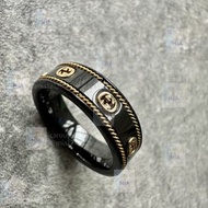 👍🏻Gucci 古馳 Icon系列 雙G互扣18K金 陶瓷 戒指 男女同款 情侶款