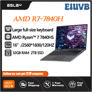 EIUVB 16 Inch AMD Ryzen 7 7840HS Laptop 2560*1600 Screen 32GB DDR5 2TB SSD Wifi6 120Hz Business Ultra Slim Computer Notebooks Portabe QWERT