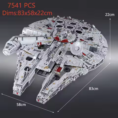 7541PCS Compatible Space Wars 75192 Falcon Ship Building Blocks Bricks Toys Millennium Spacecraft 75