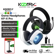 หูฟังเกมมิ่งไร้สาย หูฟัง KF-X Pro หูฟังเล่นเกมส์ มีไมโครโฟน Tri-mode ไฟ RGB ไมค์ถอดได้ 2.4G บลูทูธ 5