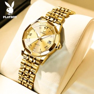 playboy watch for women นาฬิกา ผู้หญิง กันน้ำ ปฏิทิน ส่องสว่าง สแตนเลส สายนาฬิกา นาฬิกาผู้หญิง 100% 