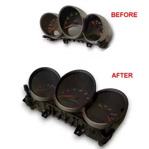 Matt Carbon Fiber Style Dashboard Dial Gauge Rings Bezel Trim for Porsche Cayman Boxster S 987
