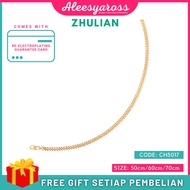 [CH5017] Rantai Leher TAPAK GAJAH RATA ZHULIAN Gold Plated Necklace Jewellery Emas Saduran Barang Ke