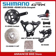 Shimano GRX RX600 RX400 Hydraulic Disc Brake Groupset 2x10S Road Bike Crankset Shifter Front Rear De