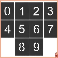 🔥 10pcs Nombor Stencil Font Angka 5cm Kraf Kat Semak Plastik Tahan Lama Stensil Cat Semprot Untuk Kr