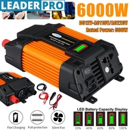 6000W LED Power Display Car Power Inverter Charger Converter Voltage Transformer 2 USB Universal Soc