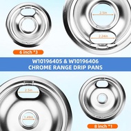 W10196405 W10196406 Stove Burner Drip Pan for Electric Stove Top, Compatible with Whirlpool Amana Ma
