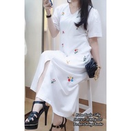 JESS Dress Wanita - Dress Putih - Dress Katun - Midi Dress Bordir