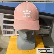 REBEL 👽 adidas Trefoil Baseball Cap 粉 白 男女款 老帽 三葉草 EK2994