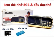 Máy nghe nhạc đa năng FM USB Thẻ nhớ Craven CR-836s có đèn pin