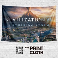 Studio siaran langsung perkakasan Civilization 6 bilik tidur asrama hiasan tepi katil dinding kain l