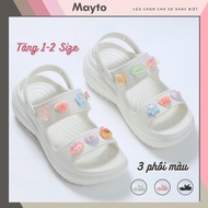 MayTo 6cm padded high heel women's Sandal with 14 cute Pizza charms in white, pink, black DS-09
