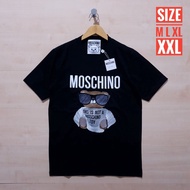 เสื้อยืด ลาย Moschino EMBORDIERED BIG MICRO TEDDY BEAR สีดํา