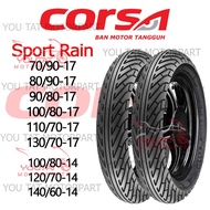 CORSA SPORT RAIN TYRE TUBELESS TYPE TAYAR 17INCH 14INCH 70/90 80/90 90/90 100/80 110/70 130/70