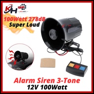 SUPER LOUD 12V 100W Siren BOMBA POLICE AMBULAN Security Alarm Bunyi Kuat Universal Modified High Qua