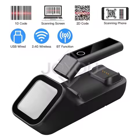 3-in-1 Handheld Barcode Scanner 1D 2D QR Code Reader Support BT 2.4G Wireless USB Wired for Warehous