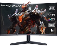 KOORUI 27 Inch Computer Monitor, QHD 2560P Gaming Monitor 144Hz(1ms, 1800R Curved VA Panel, DP1.2 HD