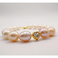 8-10mm multicolored Akoya South sea multicolored Baroque Natural Pearl bracelet 7.5" adjustable leng