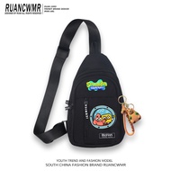 SpongeBob SquarePants Co-Branded Anime Canvas Bag Cross-Body Laptop Bag Peripheral Crab Boss Pie Da