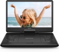 DEVINC 16.9" Portable DVD Player with 14.1" Large HD Screen, Support Multiple DVD CD Formats/USB/SD Card, 6 Hours Rechargeable Battery, Sync TV, Dual Speakers, Car DVD Player, Regions Free