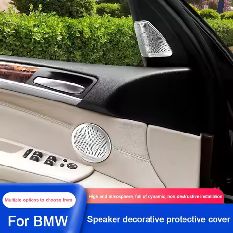 For BMW 5GT X3 X4 X5 X6 E70 E71 F07 F25 F26 Stainless Steel Car Door Speakers Stereo Decorate Cover 