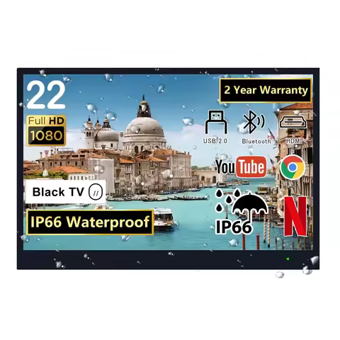 Soulaca 22 Inch Bathroom TV Smart Mirror TV IP66 Waterproof Integrated with Wi-Fi and Bluetooth (202